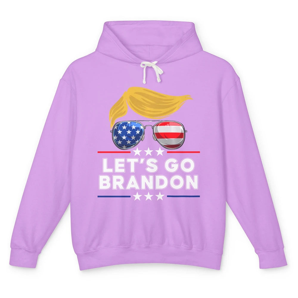 US Flag Glasses Trump Let's Go Brandon Conservative Liberal Unisex Lightweight Hoodie