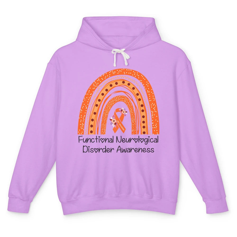 Functional Neurological Disorder Awareness FND Orange Ribbon Unisex Lightweight Hoodie