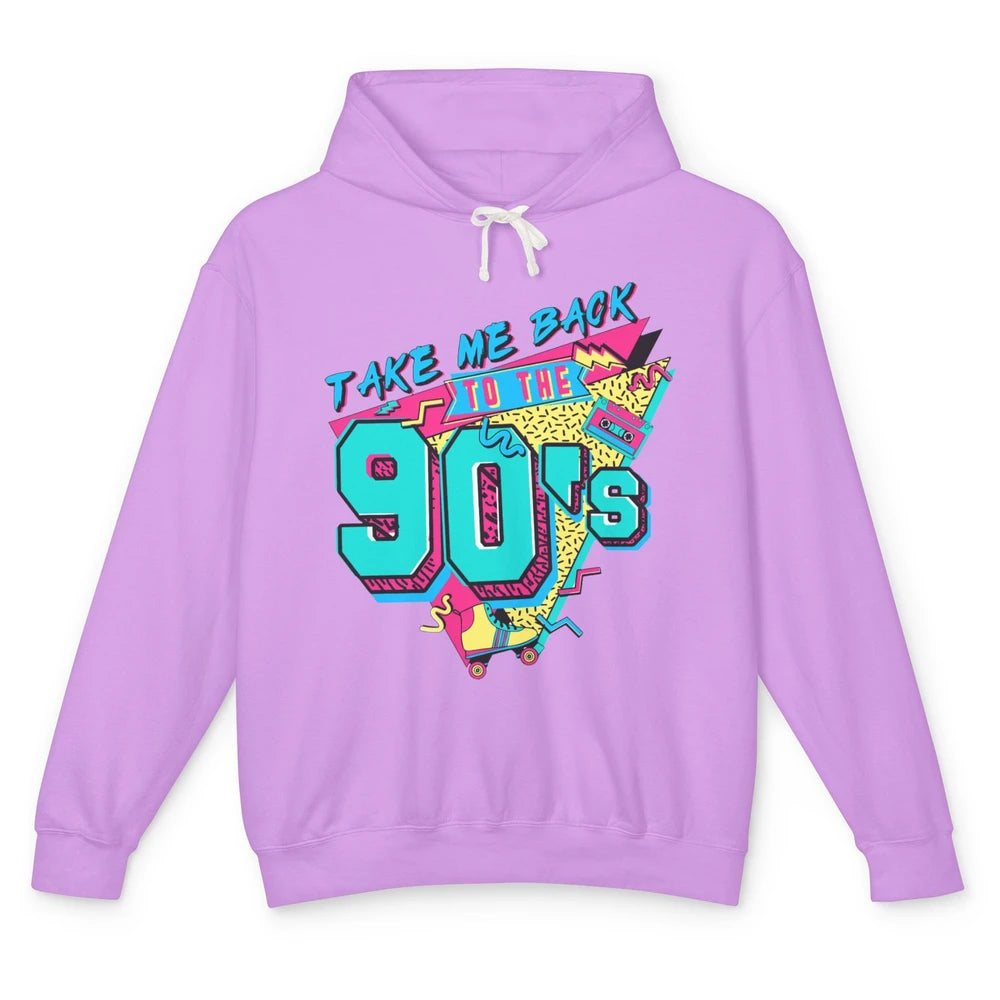 Vintage Take Me Back To The 90s Cassette Retro Rainbow Child Unisex Lightweight Hoodie