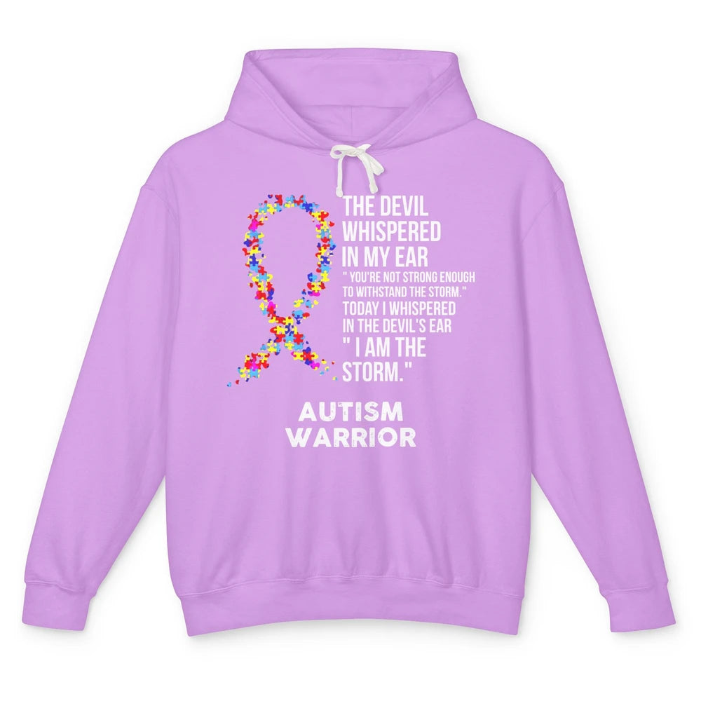 Autism Awareness Support Ribbon The Devil Whispered In Ear Unisex Lightweight Hoodie