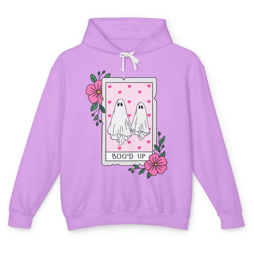 Floral Bood Up Tarot Card Valentines Day Spooky Ghost Couple Unisex Lightweight Hoodie