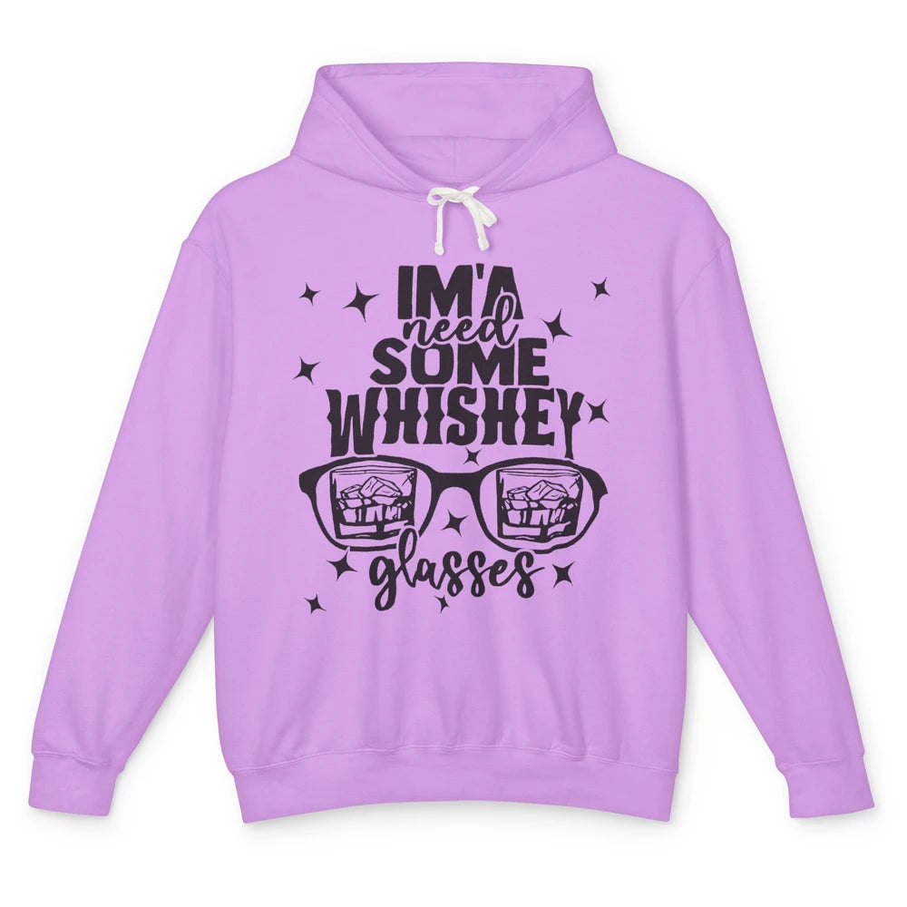 Whiskey Glasses Drink Whiskey See World Through Wine Glasses Unisex Lightweight Hoodie