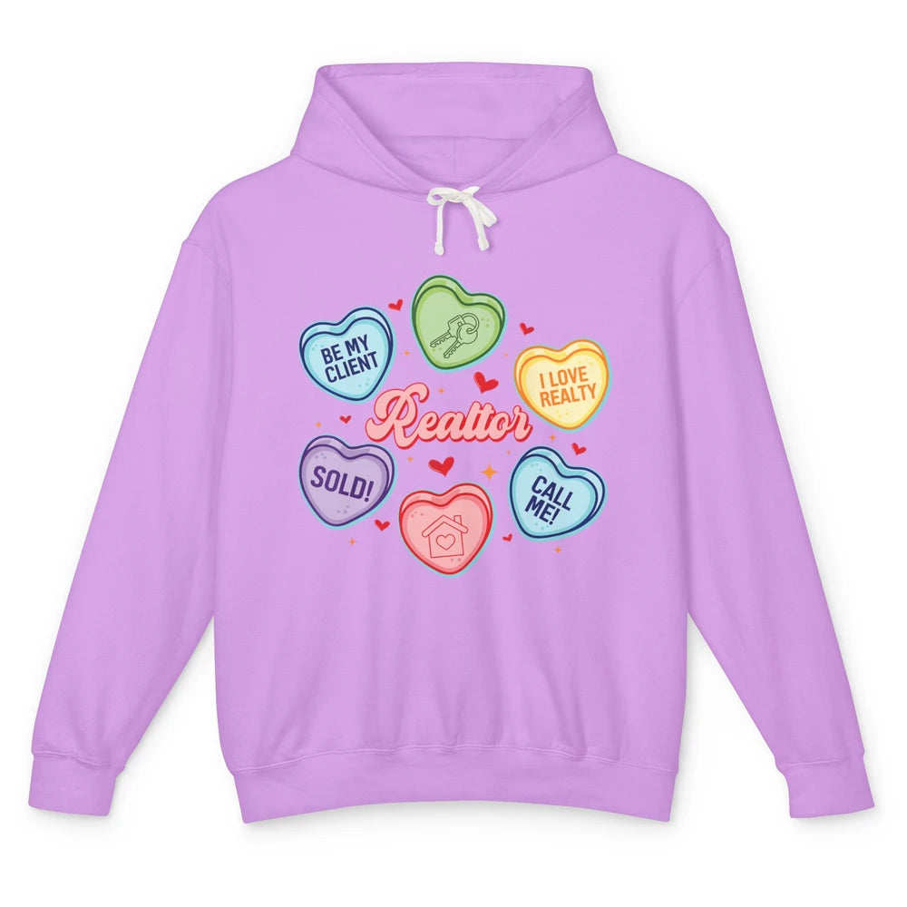 Heart Candy Valentines Day Funny Real Estate Be Mine Realtor Unisex Lightweight Hoodie