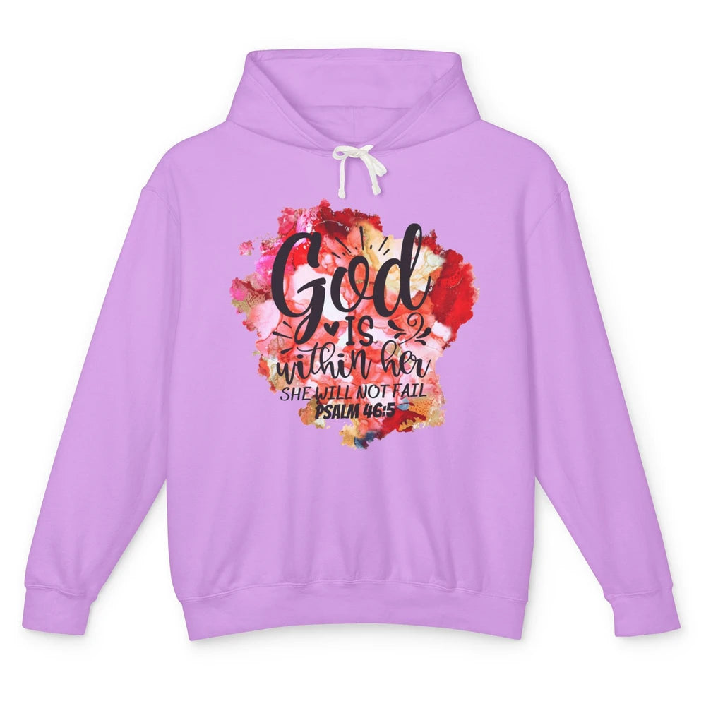 Christian God's Within Her She Will Not Fail Bible Religious Unisex Lightweight Hoodie