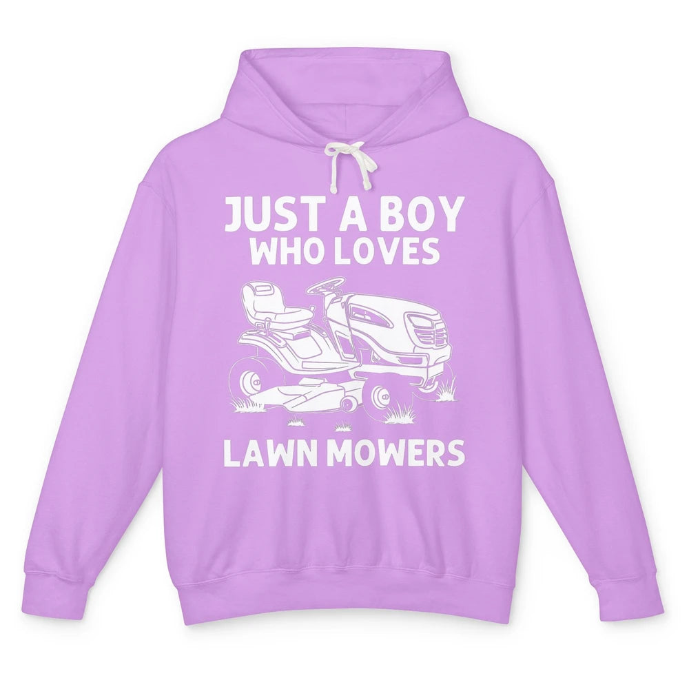 Funny Lawn Mowing Boys Lawn Mower Farmer Vintage Farming Unisex Lightweight Hoodie