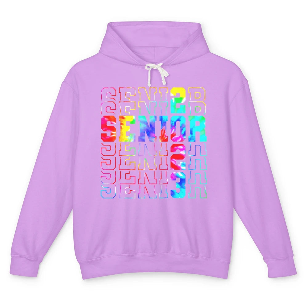 Tie Dye Senior 2023 Class Of 2023 Graduate Bachelor Gift Unisex Lightweight Hoodie