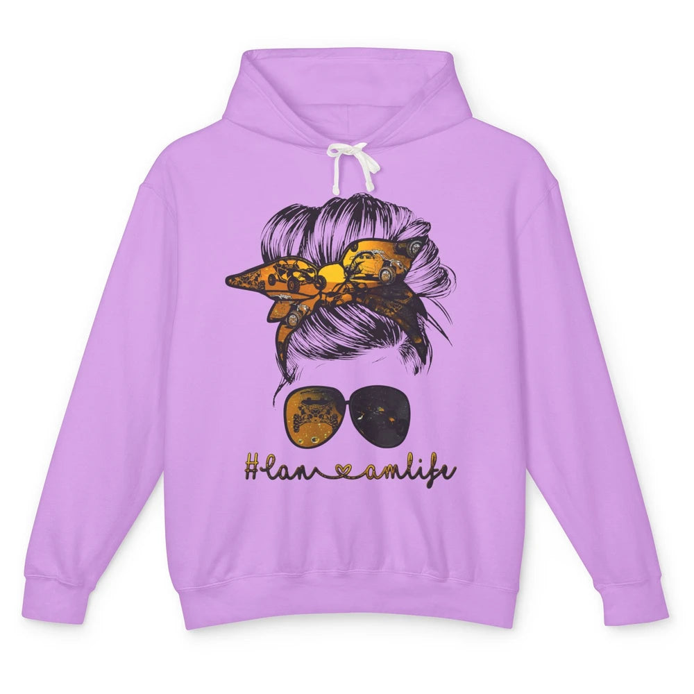 Messy Bun Sunglasses Canam Life SXS UTV Mud Riding Girl Unisex Lightweight Hoodie