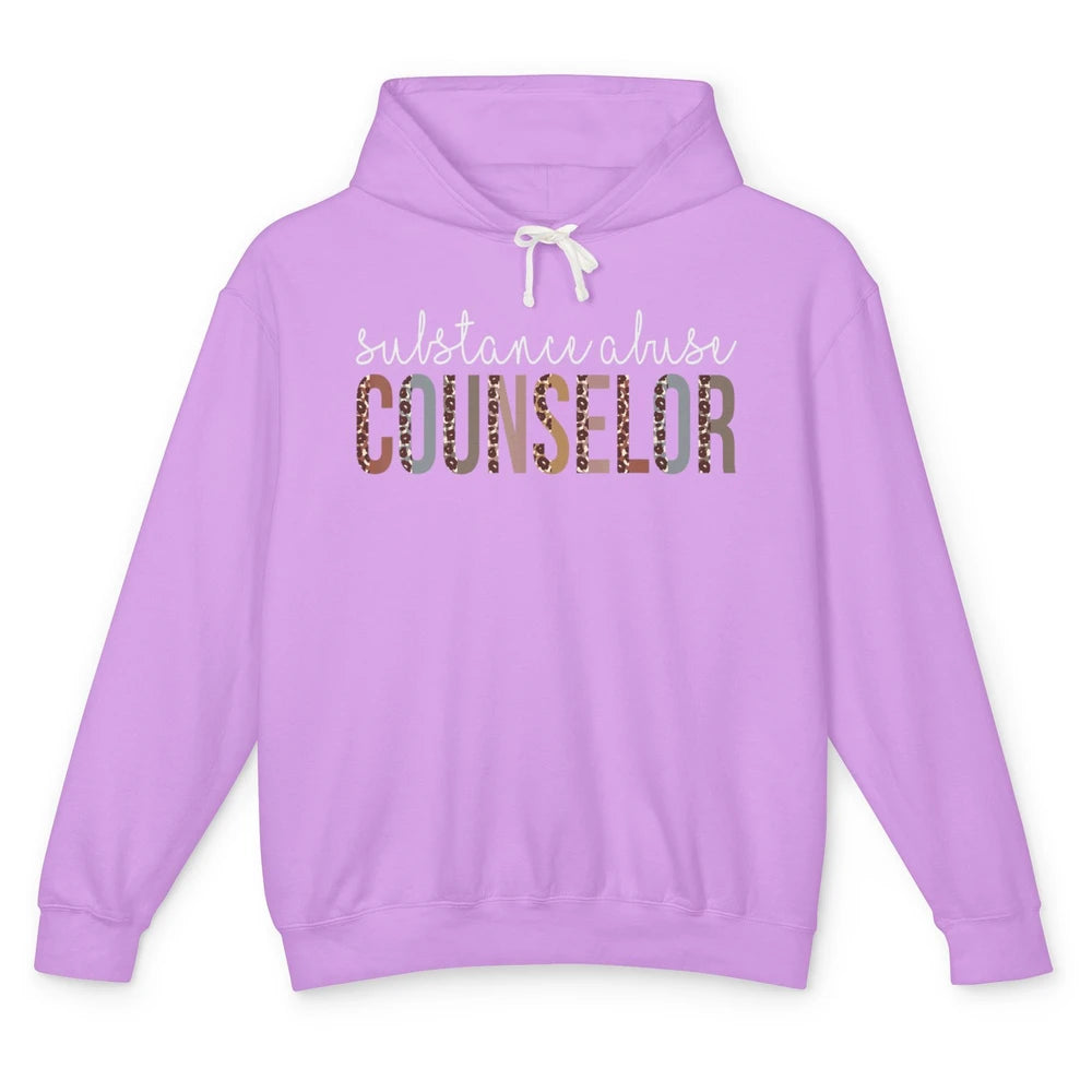 Substance Abuse Awareness Day Counselor Leopard Appreciation Unisex Lightweight Hoodie