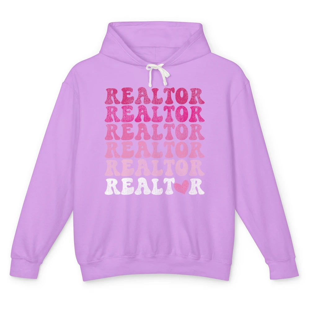 Real Estate Heart Wife Life Pink Realtor Women Close Deal Unisex Lightweight Hoodie