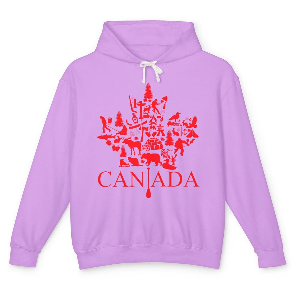 Canada Maple Leaf Canadian Symbols Canadian Root Gift Unisex Lightweight Hoodie