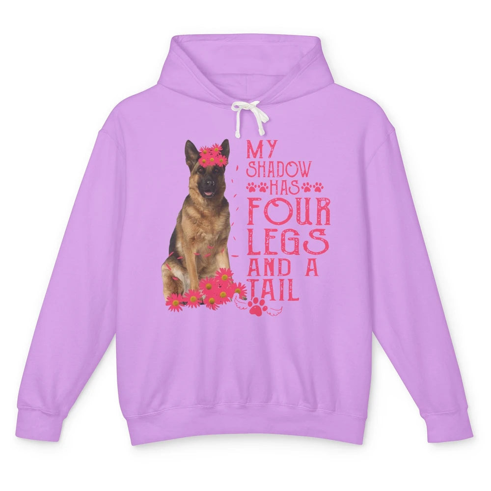 German Shepherd My Shadow Has Four Legs And A Tail Dog Lover Unisex Lightweight Hoodie