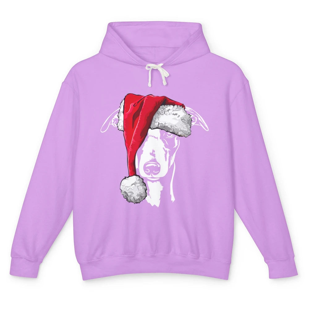 Merry Christmas Funny Whippet Santa Claus Hat Xmas Dog Retro Unisex Lightweight Hoodie