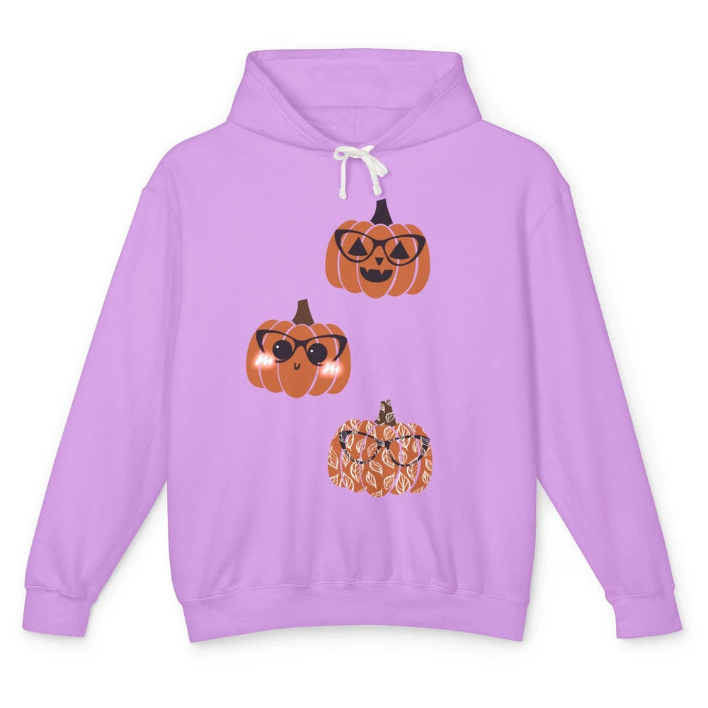 Three Pumpkin Eyeglasses Optician Life Halloween Optometrist Unisex Lightweight Hoodie