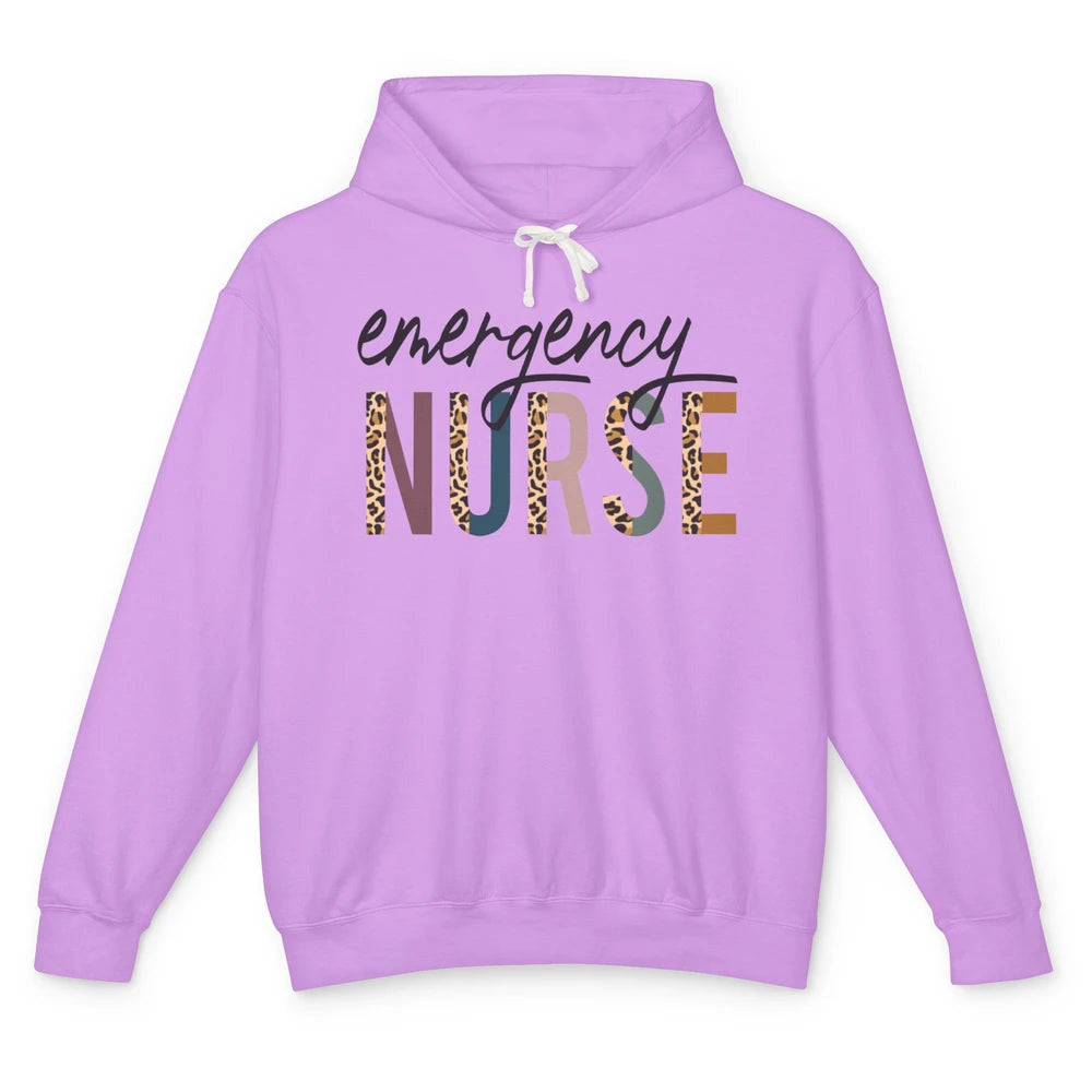 Emergency Nurse Leopard Nurse Gift Unisex Lightweight Hoodie