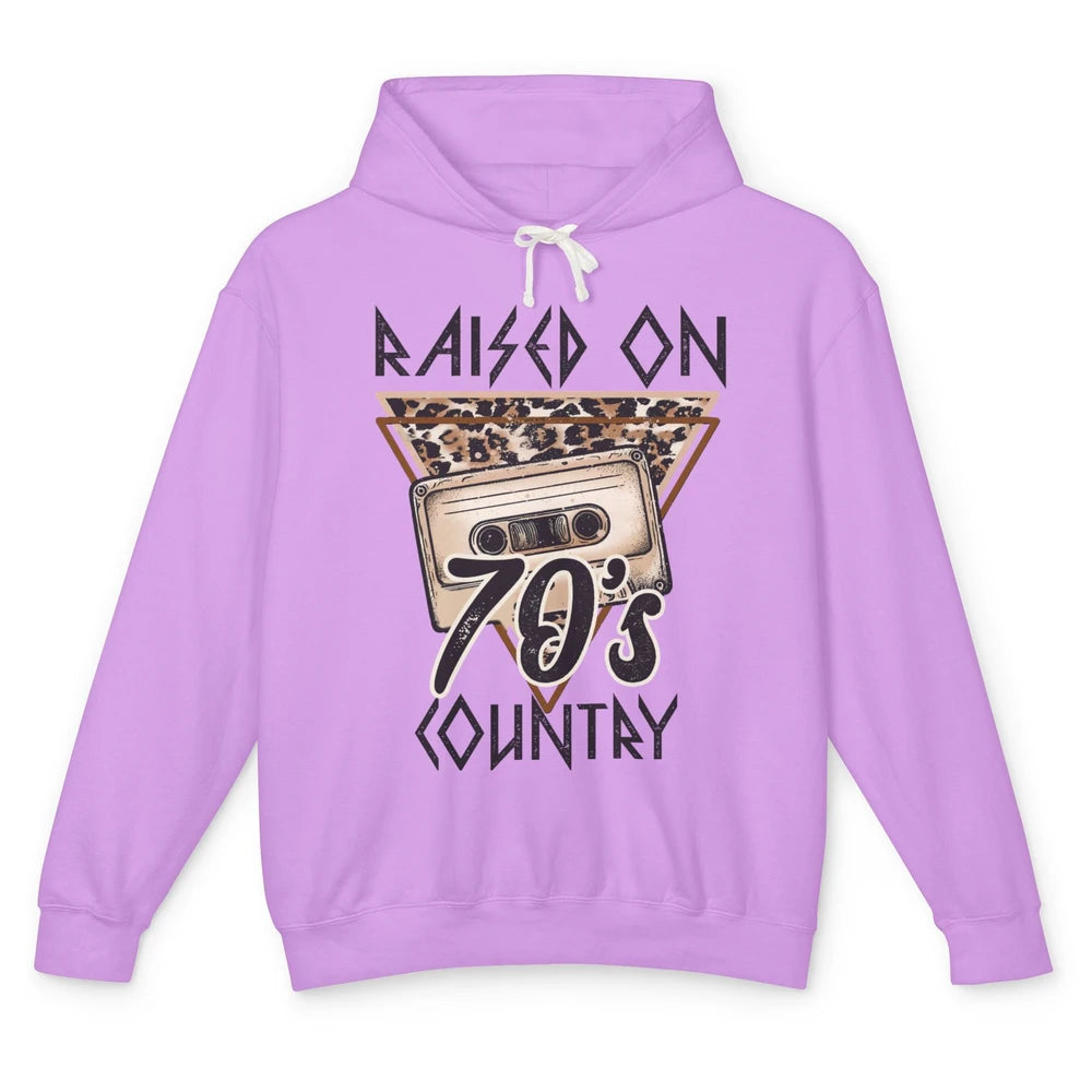 Leopard Tape Raised On 70s Country Western Country 90s Music Unisex Lightweight Hoodie