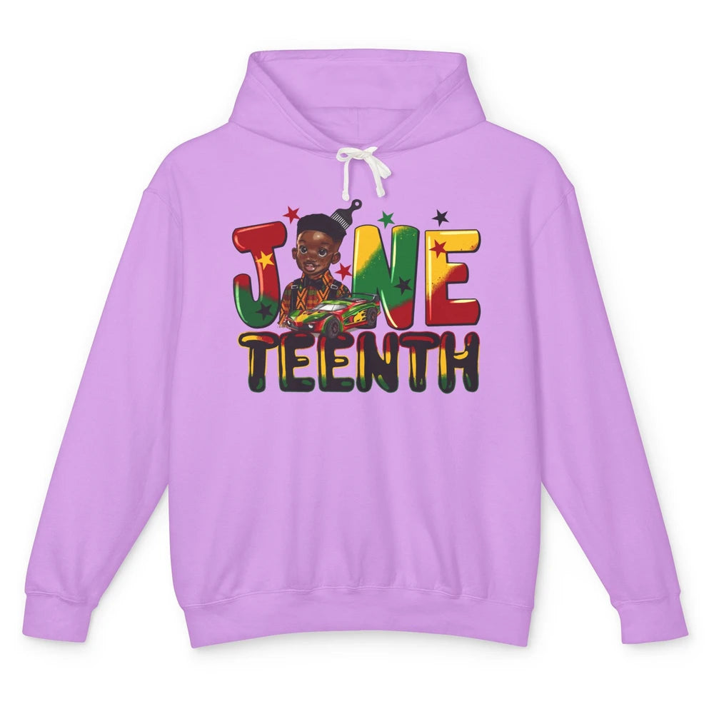 Juneteenth Little Black Boy Afro African Independence Day Unisex Lightweight Hoodie