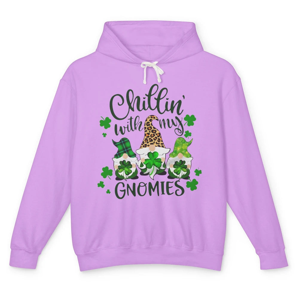 Chillin' With My Gnomes St Patrick’s Day Irish Gnomes Lucky Unisex Lightweight Hoodie