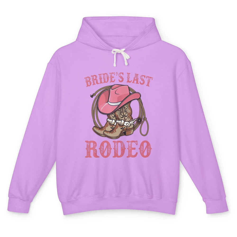 Bride's Last Rodeo Cowgirl Hat Bachelorette Party Wedding Unisex Lightweight Hoodie