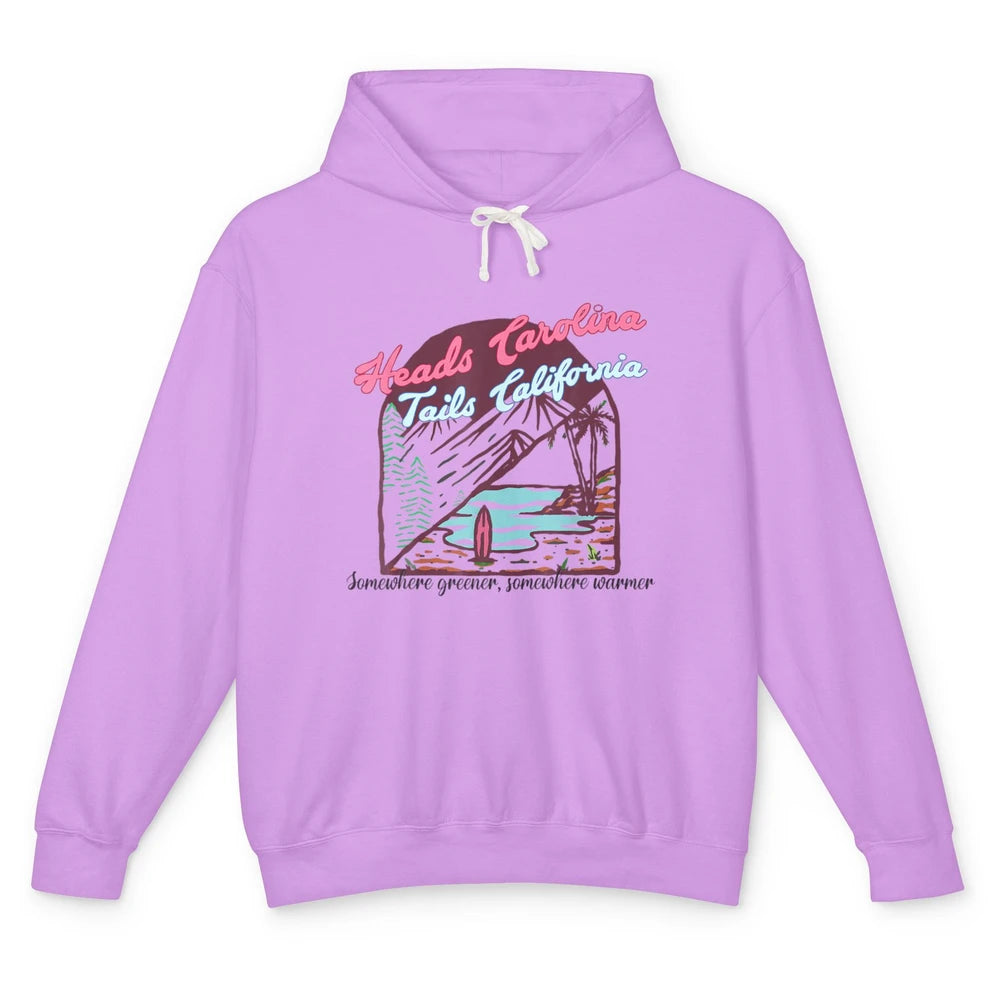 Western Heads Carolina Tails California Retro Beach Surf Unisex Lightweight Hoodie