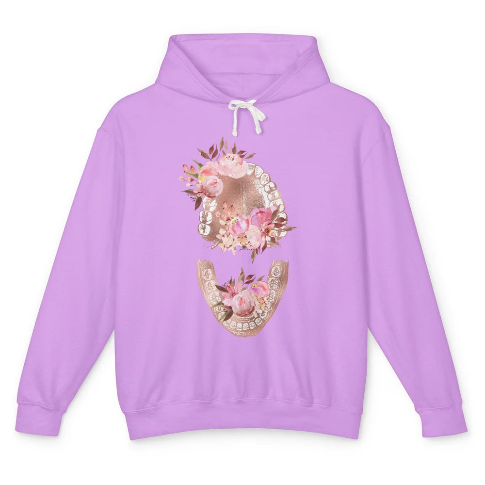 Vintage Floral Tooth Dental Hygienist Dentist Life Unisex Lightweight Hoodie