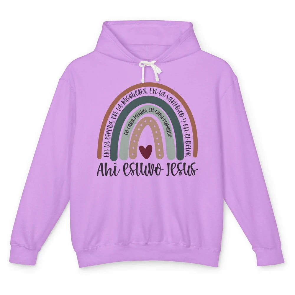 Every Moment Ahí Estuvo Jesús Rainbow Christian Spanish Unisex Lightweight Hoodie