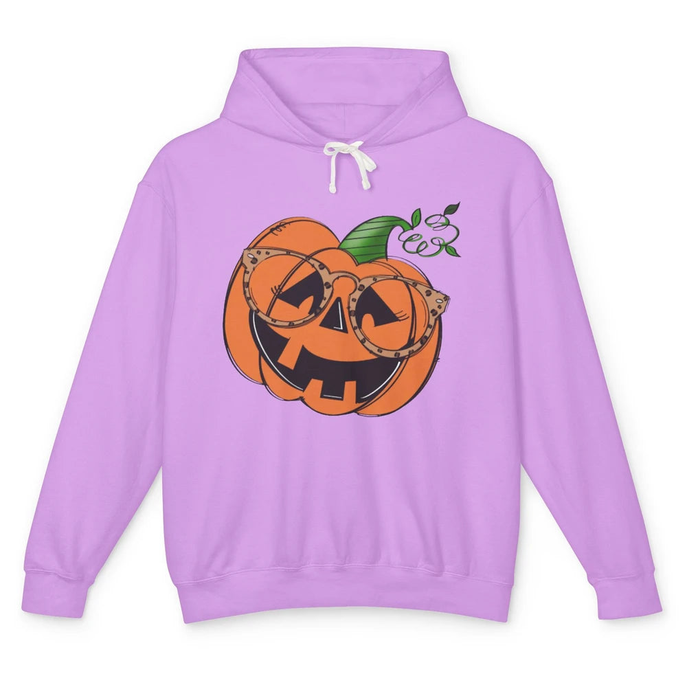 Optometrist Pumpkin Leopard Glasses Halloween Optician Gift Unisex Lightweight Hoodie