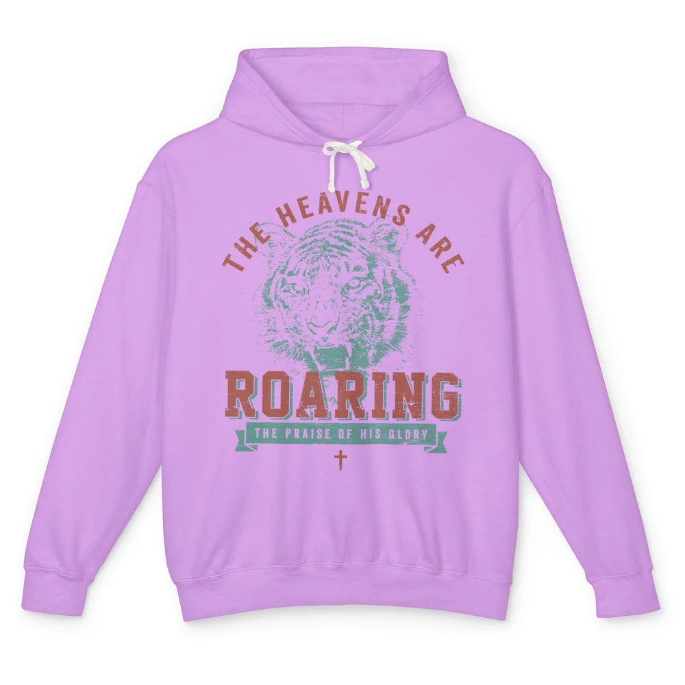 Lion Lightning Bolt Heavens Are Roaring Christian Catholic Unisex Lightweight Hoodie