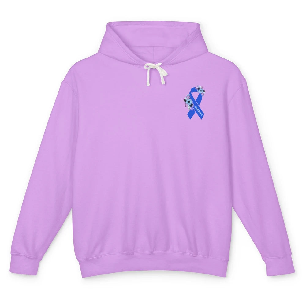 We Wear Blue Angelmans Syndrome Awareness Floral Blue Ribbon Unisex Lightweight Hoodie