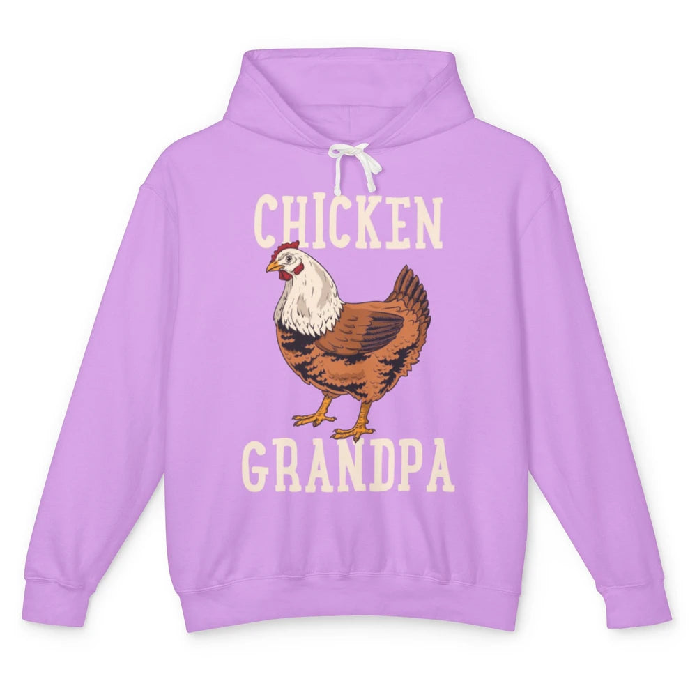 Retro Chicken Grandpa Funny Grandfather Vintage Farm Animal Unisex Lightweight Hoodie