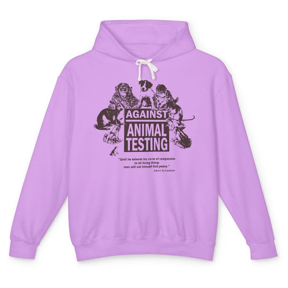 Against Animal Testing Farm Pet Liberation Right Vegan Retro Unisex Lightweight Hoodie