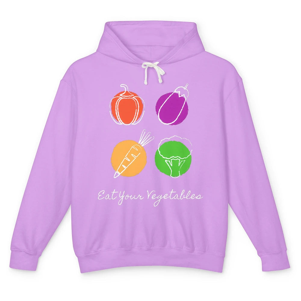 Eat Your Vegetables Minimal Vegan Eating Healthy Lifestyle Unisex Lightweight Hoodie