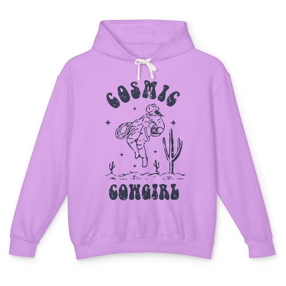 Retro Cowgirl In Space Cosmic Cowboy Western Country Cowgirl Unisex Lightweight Hoodie