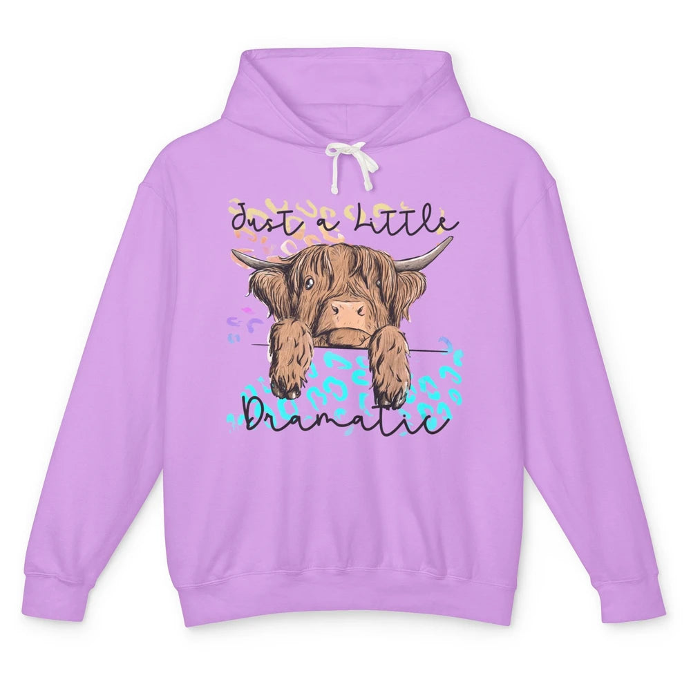 Funny Baby Highland Cow Just A Little Dramatic Western Cow Unisex Lightweight Hoodie