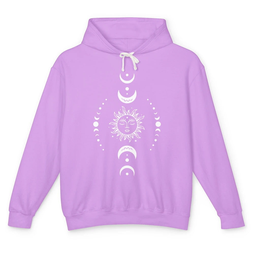 Sun Moon Mystical Celestial Gothic Boho Vintage Bohemian Unisex Lightweight Hoodie