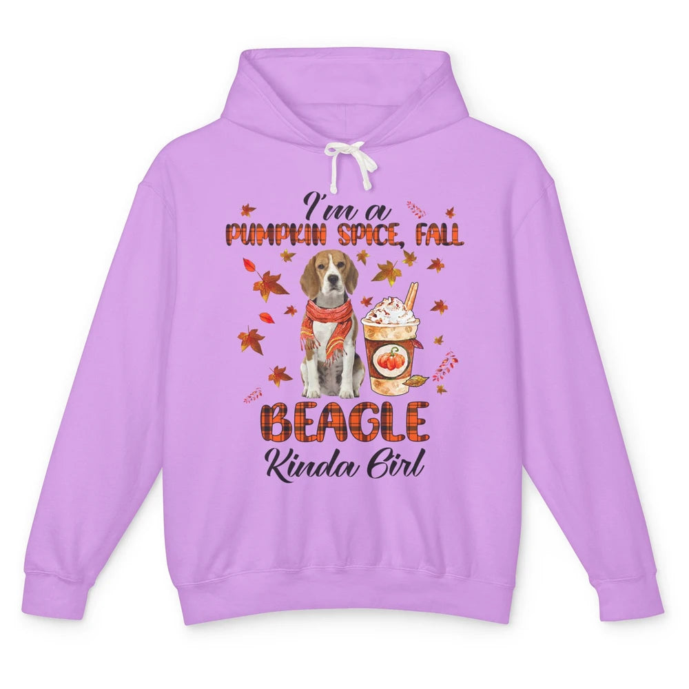 I'm A Pumpkin Spice Fall And Beagle Kinda Girl Fall Leaves Unisex Lightweight Hoodie