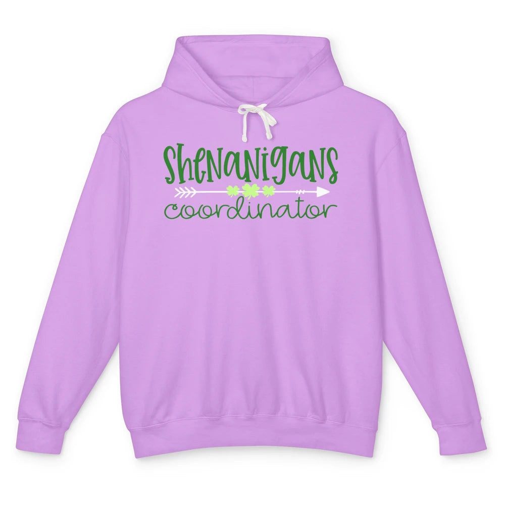 Funny Certified Shenanigans Coordinator St Patricks Day Gift Unisex Lightweight Hoodie