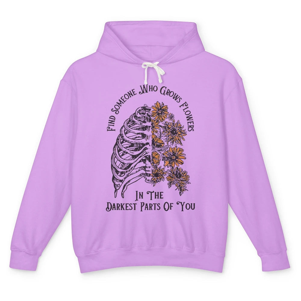 Floral Rig Cage Find Someone Who Grow Flower Western Country Unisex Lightweight Hoodie