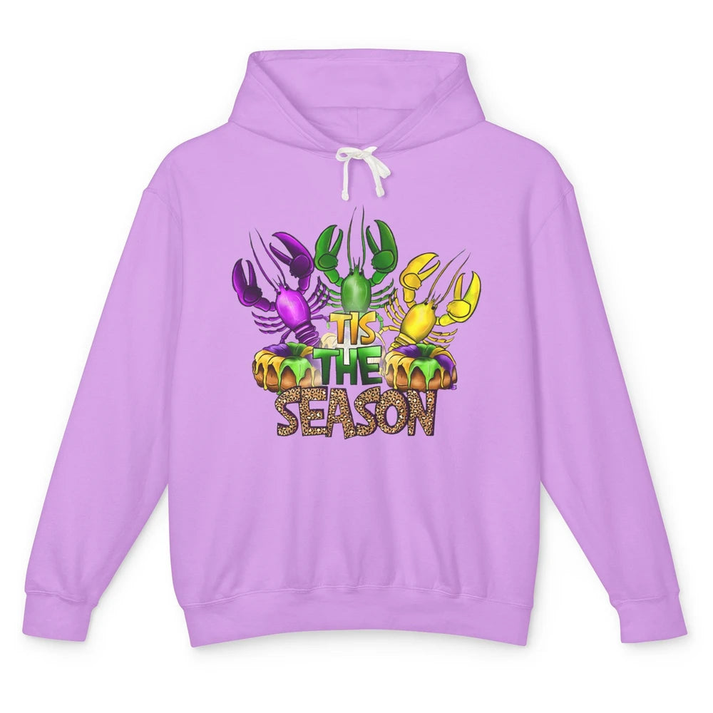 Mardi Gras Crawfish Tis The Season New Orleans Carnivals Unisex Lightweight Hoodie