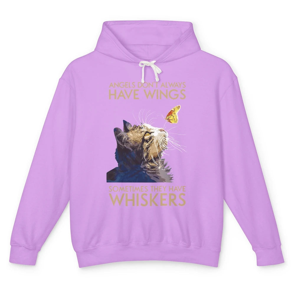 Angels Don't Always Have Wings Sometimes They Have Whiskers Unisex Lightweight Hoodie