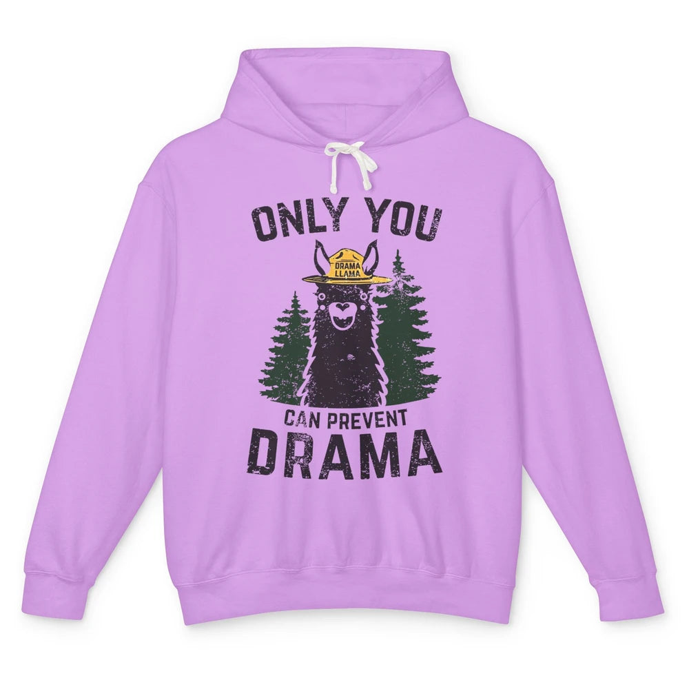 Funny Drama Llama Only You Can Prevent Drama Sarcastic Lover Unisex Lightweight Hoodie