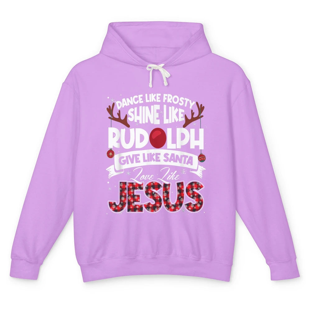 Merry Christmas Santa Frosty Rudolph Jesus Xmas God Reindeer Unisex Lightweight Hoodie