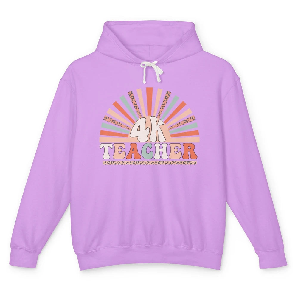 Retro 4k Teacher Kindergarten Back to School Pre-K Teacher Unisex Lightweight Hoodie