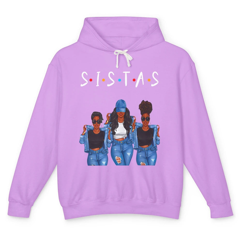 Sistas Awesome Afro Girl Together Black Girls Melanin Bestie Unisex Lightweight Hoodie