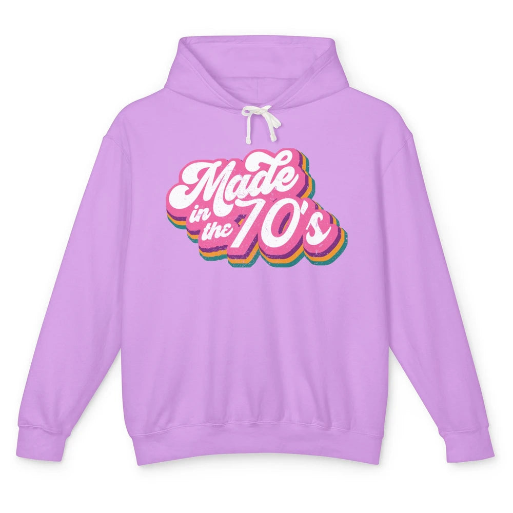 Retro Vintage Made In The 70's 1970s Born Birthday 70s Born Unisex Lightweight Hoodie