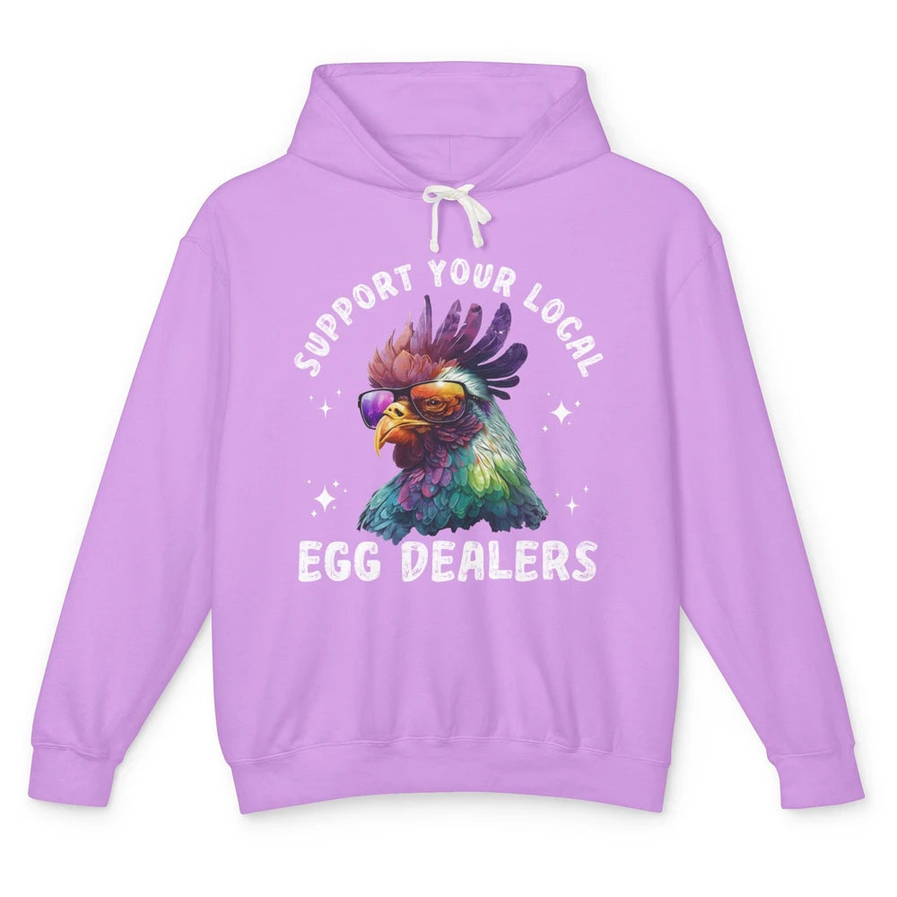 Support Local Egg Dealer Chicken Rooster Farm Animal Farmer Unisex Lightweight Hoodie