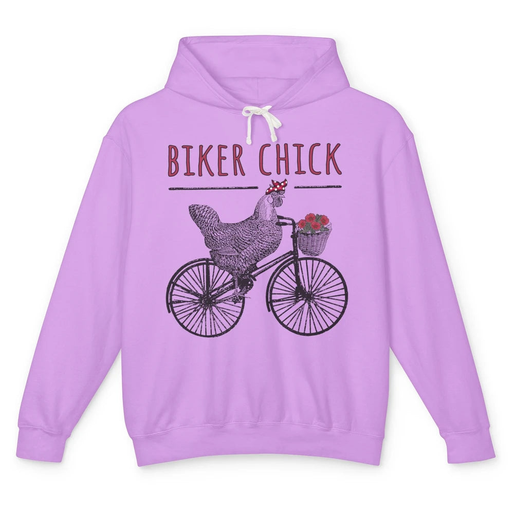 Biker Chick Funny Chicken Cycling Bicycle Women Biking Unisex Lightweight Hoodie