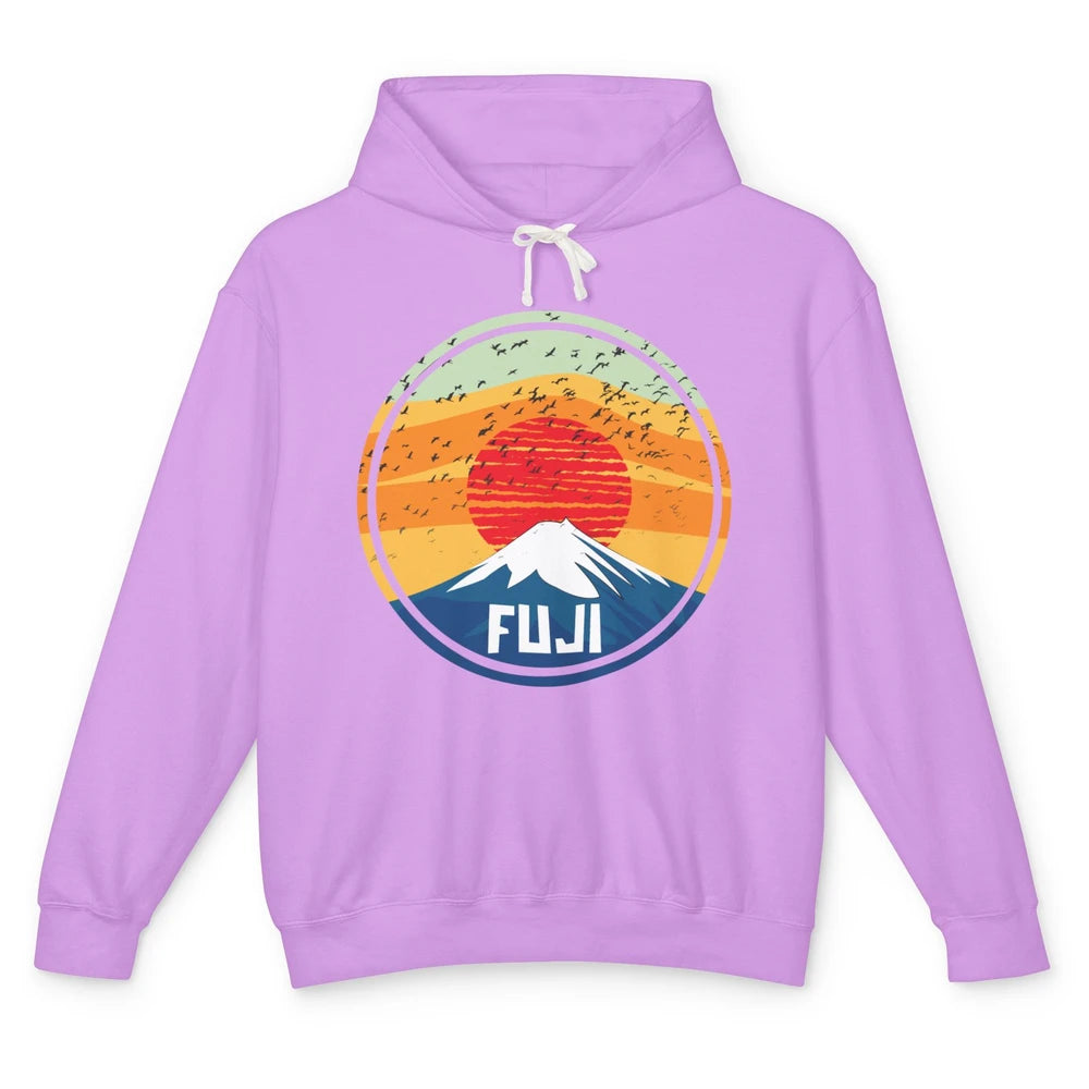 Vintage Sunset Mount Fuji The Highest Mountain In Japan Unisex Lightweight Hoodie