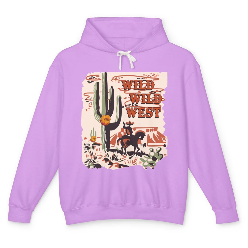 Retro Cowboy Wild Wild West Desert Cactus Western Cowgirl Unisex Lightweight Hoodie