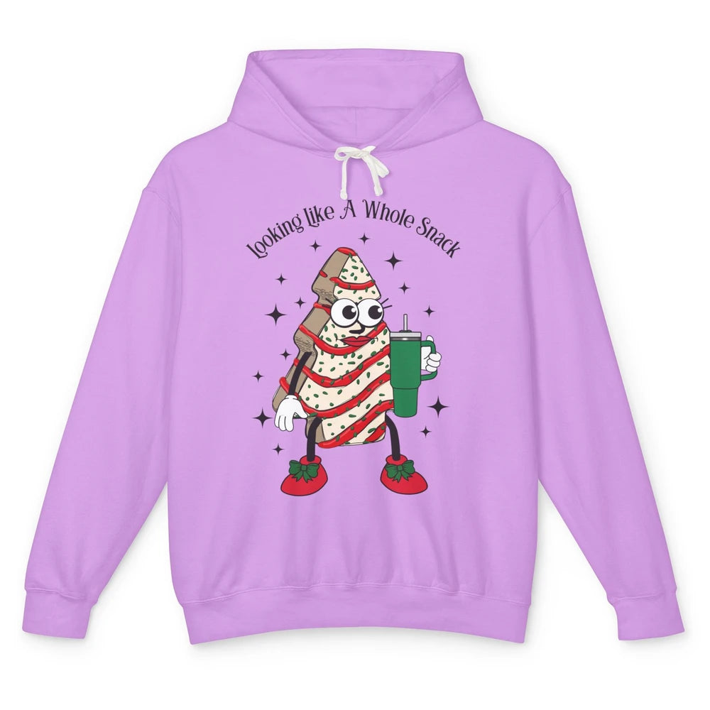 Funny Christmas Tree Cake Out Here Look Like A Snack Unisex Lightweight Hoodie