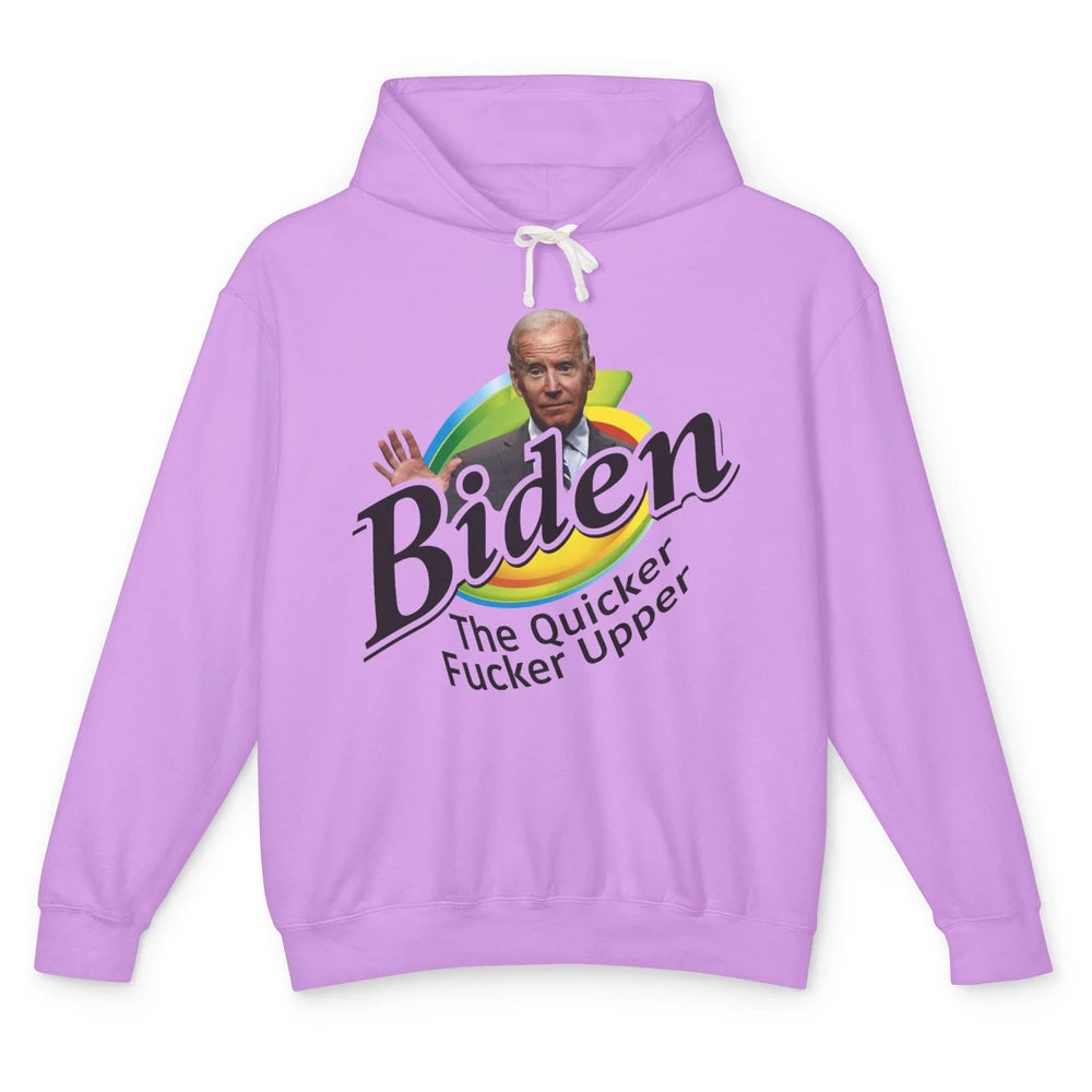 Funny Joe Biden Quicker F'r Upper Anti Biden Conservative Unisex Lightweight Hoodie